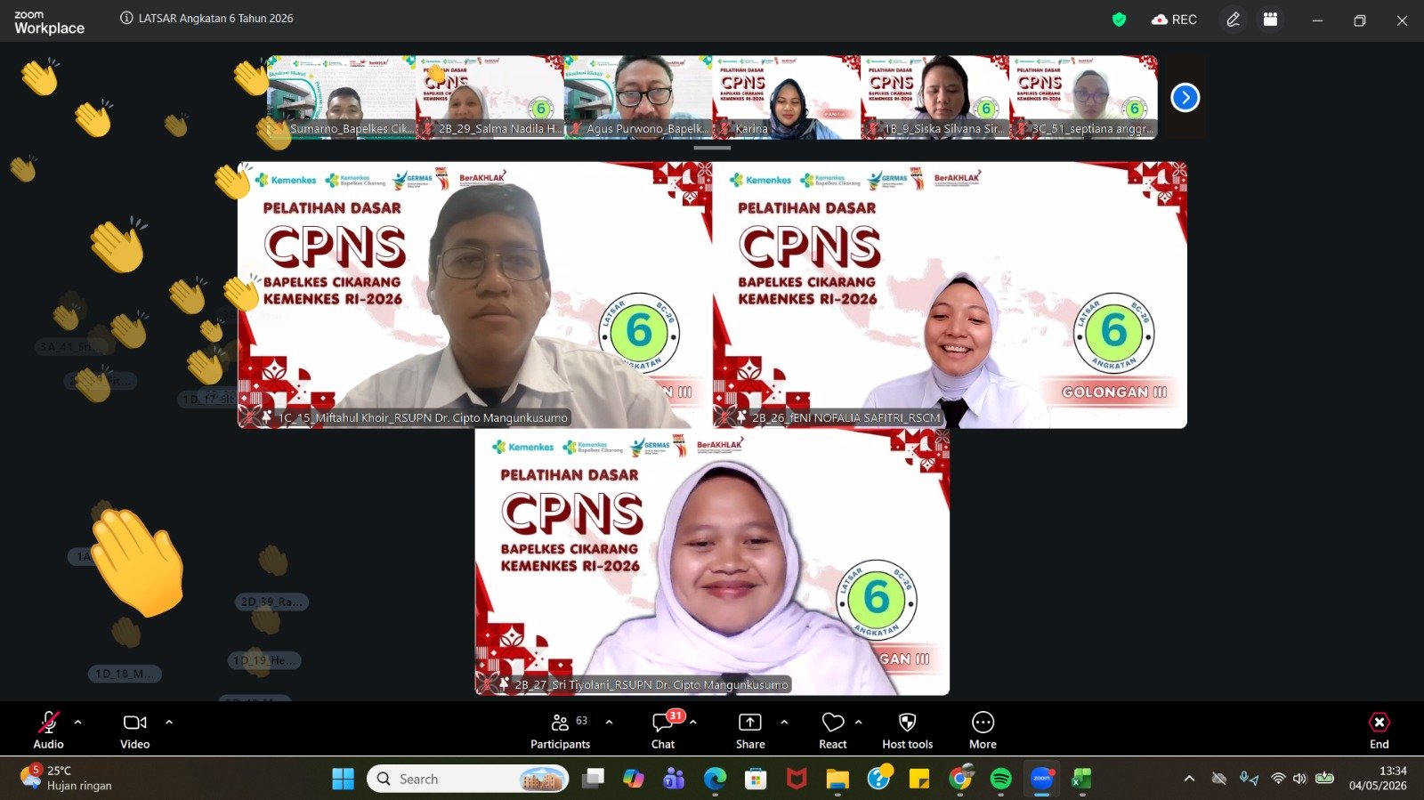 Penutupan Pelatihan Dasar CPNS Golongan III Angkatan 6 Tahun 2026 Bapelkes Cikarang
